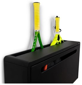 Pantofar negru cu deschidere înclinată/suspendat din metal 76x38x18 cm Sportiva – Spinder Design