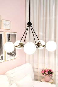 Lustra suspendata 5L eleganta AMALFI negru