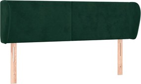vidaXL Tăblie de pat cu aripioare verde închis 147x23x78/88 cm catifea