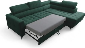 Colțar extensibil Nardo L dreapta - verde catifea Bluvel 78