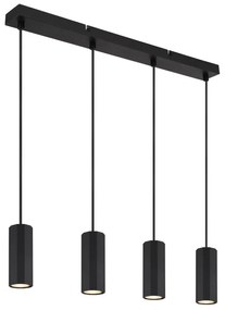 Lustra suspendata cu 4 Spoturi metal negru JAMES