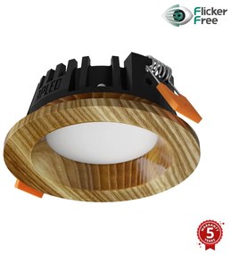 Corp de iluminat LED încastrat RONDO LED/3W/230V 3000K d. 9 cm lemn masiv frasin APLED