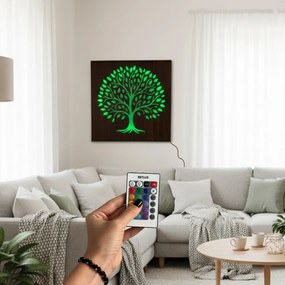 SENTOP | Tablou LED Copacul Vieții - decorațiune din lemn cu iluminare din spate - KROWE