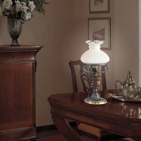 Veioza clasica design italian din alama cu lemn 2810