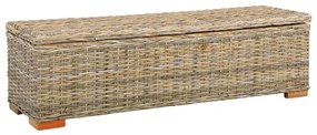 285799 vidaXL Ladă de depozitare, 120 cm, ratan kubu și lemn masiv de mango