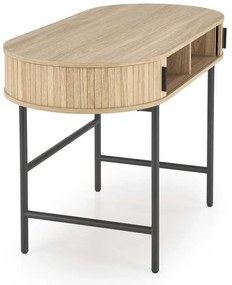 Birou Sebby, lemn natural / negru