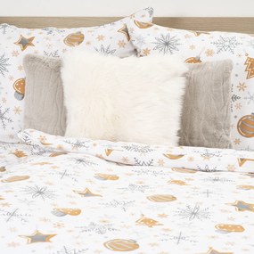 Lenjerie de pat din flanel 4Home Golden XmasNight,, 140 x 220 cm, 70 x 90 cm