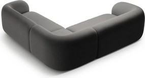 Colțar gri închis cu tapițerie din catifea Kate – Micadoni