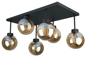 Lustră aplicată DEA 6xE14/60W/230V negru/bej fumuriu