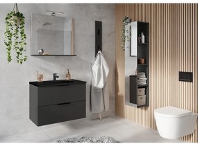 Dulap cu chiuvetă negru/gri antracit suspendat 81x61 cm Crandon – Germania