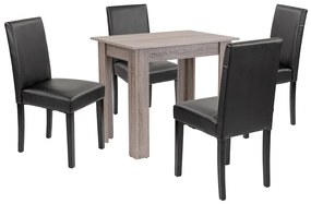 Set de masă Leon 4+1 stejar York-negru