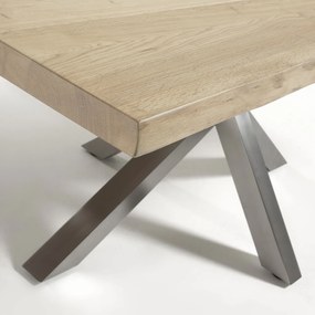 Masa Dining ARYA 220x100cm otel mat/ stejar albit C798M33 JG