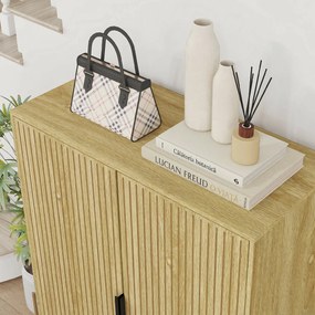 HOMCOM Dulap Pantofi 5 Niveluri cu Rafturi Reglabile, Picioare Metalice, Design Elegant Stejar, Stabil și Sigur, 80x38x110 cm | Aosom Romania