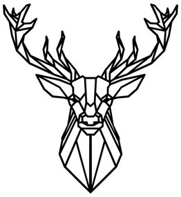 Decoratiune de perete Metal Deer4, Negru, 65x0,15x60 cm