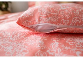 Lenjerie de pat roz din bumbac pentru pat de o persoană 140x200 cm LP Dita Pink Blossom – Cotton House