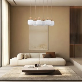 Candelabru suspendat pe cablu BALLO, 6xE14/10W/230V, bej