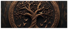 Tablou – Arborele vieții din lemn (120x50 cm)