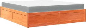 vidaXL Pat cu saltea, maro ceruit, 180x200 cm, lemn masiv pin
