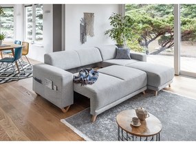 Colțar gri deschis extensibil/cu spațiu de depozitare Classy Sophie – Miuform
