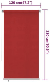 Jaluzea tip rulou de exterior, rosu, 120x230 cm, HDPE 120 x 230 cm