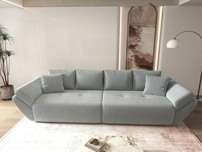 Canapea extensibilă dumonde cu ladă de depozitare si sezut confortabil din spuma high-density, Berlin Zoom Gri 300x100 cm