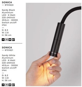 Aplica cu reader LED cu brat flexibil IP44 SONICA alba