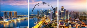 Tablou - Singapore, Asia (cu ceas) (90x30 cm)