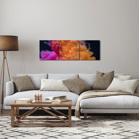 Tablou cu abstracție (cu ceas) (90x30 cm)