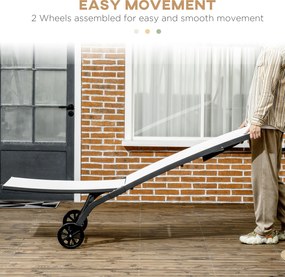 Outsunny Set de 2 Șezlonguri Rabatabile pe 5 Niveluri, Șezlonguri din Aluminiu și Țesătură Respirabilă, 66x165x102 cm, Albastru | Aosom Romania