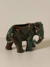 Set 2 elefanți decorativi din ceramică, H16 cm, "Majestic"