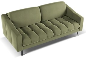 Canapea verde cu tapițerie din catifea 202 cm Nalu – Makamii