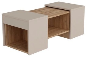 Set de măsuțe de cafea Sartos Beige and Atlantic Pine, 3 buc.