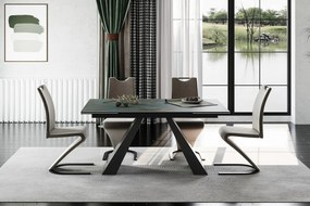 Masa extensibila Salvadore Ceramic turcoaz OSSIDO verde/negru mat L160-240 cm