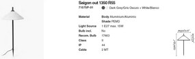 Tarus de iluminat exterior decorativ SAIGON 135/R55 gri/alb