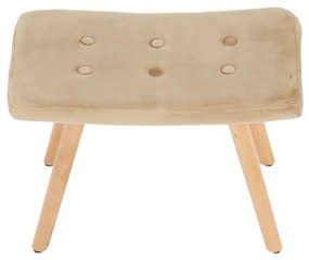 Fotoliu cu taburet, material de catifea bej/fag, LAGER NEW