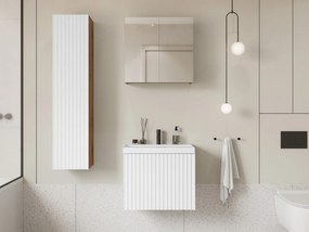 Mobilier baie Dymysos I (Stejar wotan + Alb) (cu baterie Economico BYU 020M și sifon). 1103887
