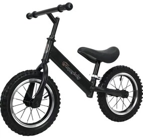 Bicicleta fara pedale, 12", Antrenament echilbru, 2 - 5 ani, Negru, Roti cauciuc