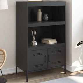 vidaXL Dulap înalt, negru, 68x39x113 cm, oțel