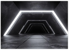 Tablou pe sticlă - Tunel futurist (70x50 cm)
