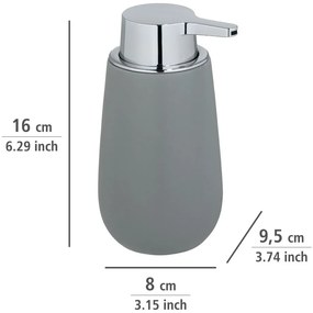 Dozator de săpun lichid gri din ceramică 320 ml Badi – Wenko