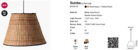 Lustra / Pendul suspendat design natural din ratan SUMBA 56cm
