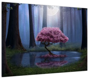 Tablou pe sticlă - Noapte magică (70x50 cm)