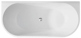 Cada baie freestanding, lipita de perete, alba, 3D, Besco Leya, 170x78 cm