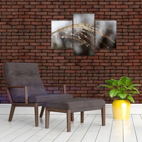 Tablou - Picături pe plantă (90x60 cm)