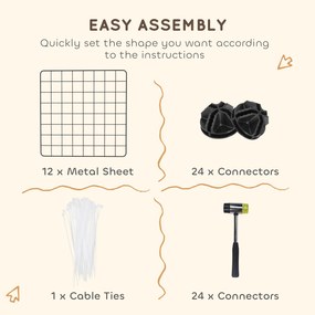 PawHut, tarc modular pentru animale, 35x35cm, negru | Aosom Romania