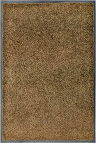 vidaXL Covoraș de ușă lavabil, maro, 60 x 90 cm