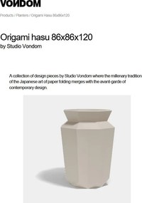 Ghiveci plante design decorativ modern exterior/interior ORIGAMI Hasu 86x86x120cm