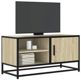 vidaXL Dulap TV, stejar sonoma, 80x34,5x40 cm, lemn prelucrat și metal