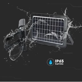 Proiector solar LED reglabil 10W 4000K IP65 cu senzor și port USB