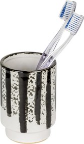 Suport pentru periuța de dinți alb-negru din ceramică Subiza – Wenko